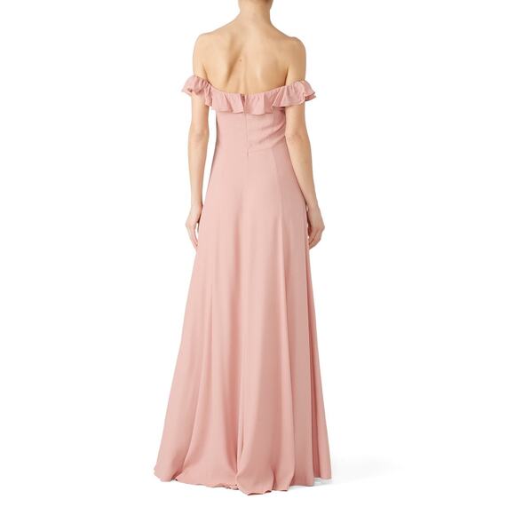 Reformation Verbena Blush Pink Off Shoulder Gown Size 2 - Picture 2 of 10